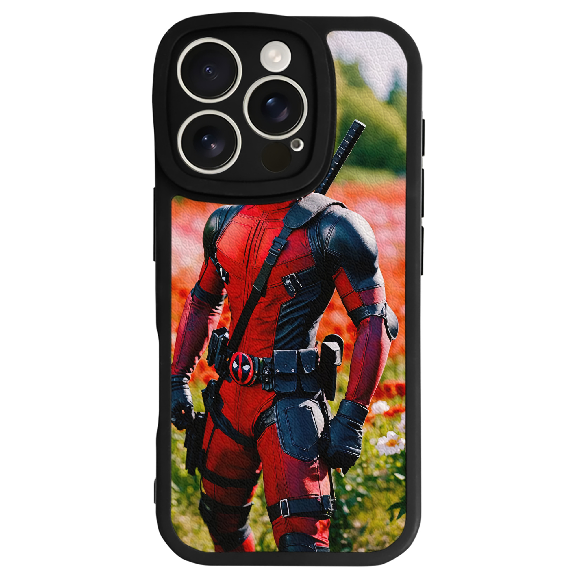 （画像用） Deadpool デッドプール 【iPhone 16シリーズ対応】シリコンスマホケース（レザー調） 材質：シリコン